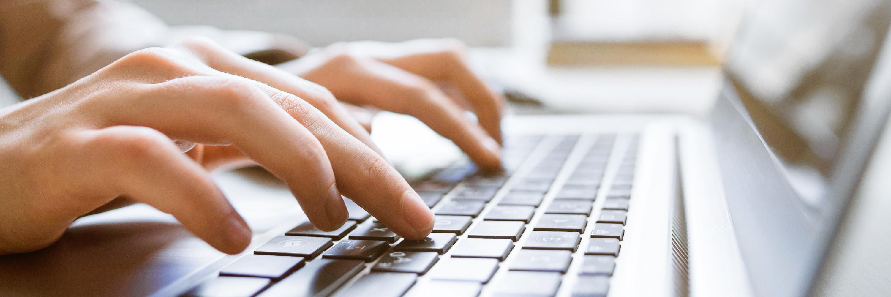 Image showing hands typing on a keyboard